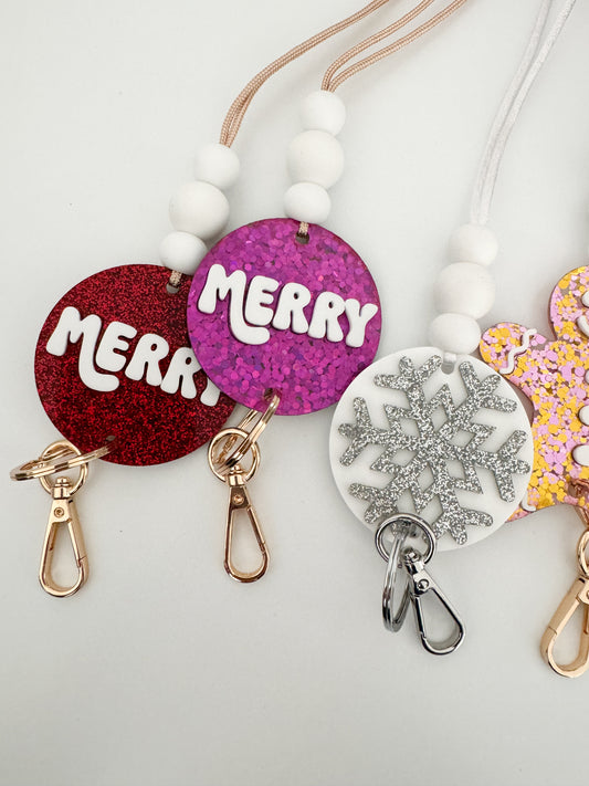 merry holiday lanyard