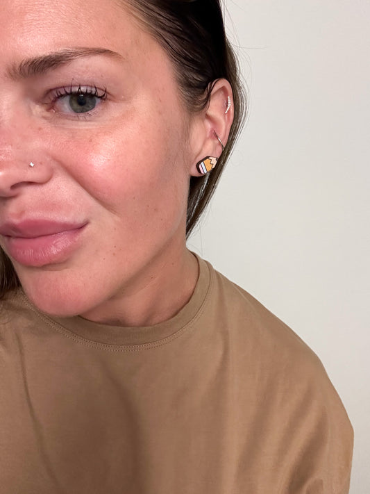 pencil stud earrings