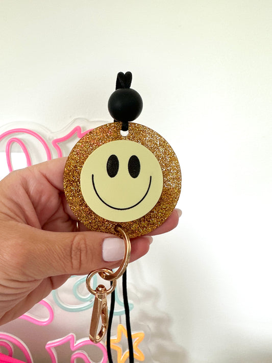 collab x rachael burnett matte yellow smile lanyard
