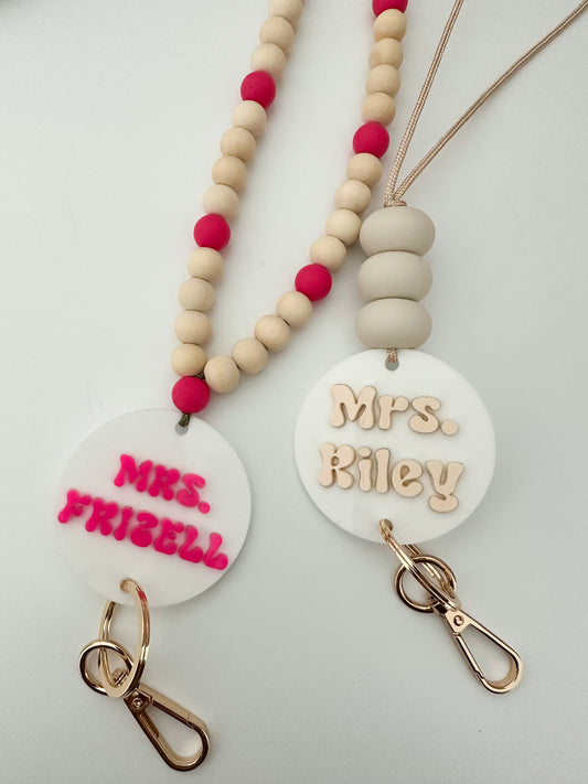 customized all acrylic lanyard / your choice of letter color