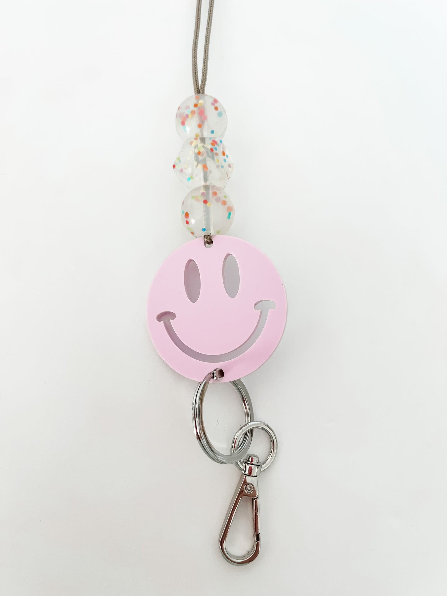 grape acrylic lanyard // personalized OR smiley