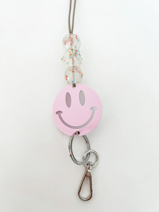 grape acrylic lanyard // personalized OR smiley
