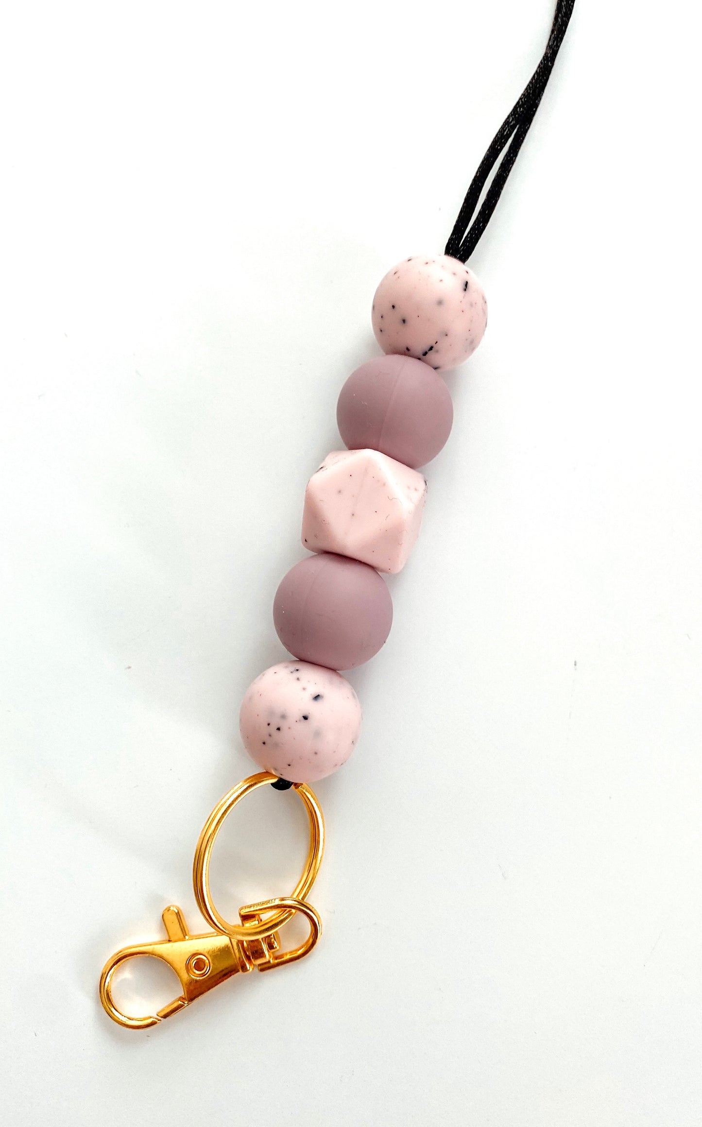speckled pink + mauve lanyard