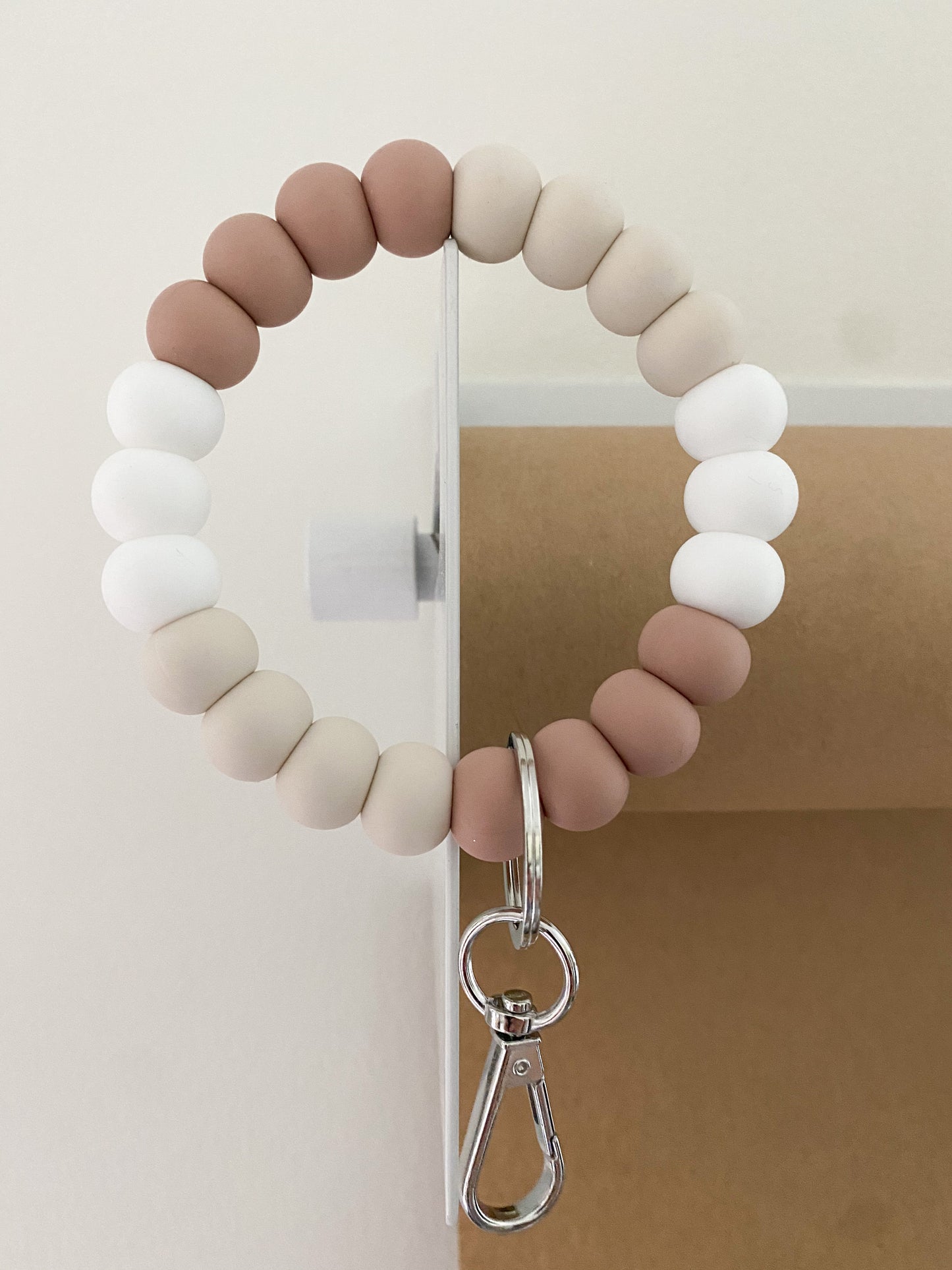 light neutrals bracelet keychain