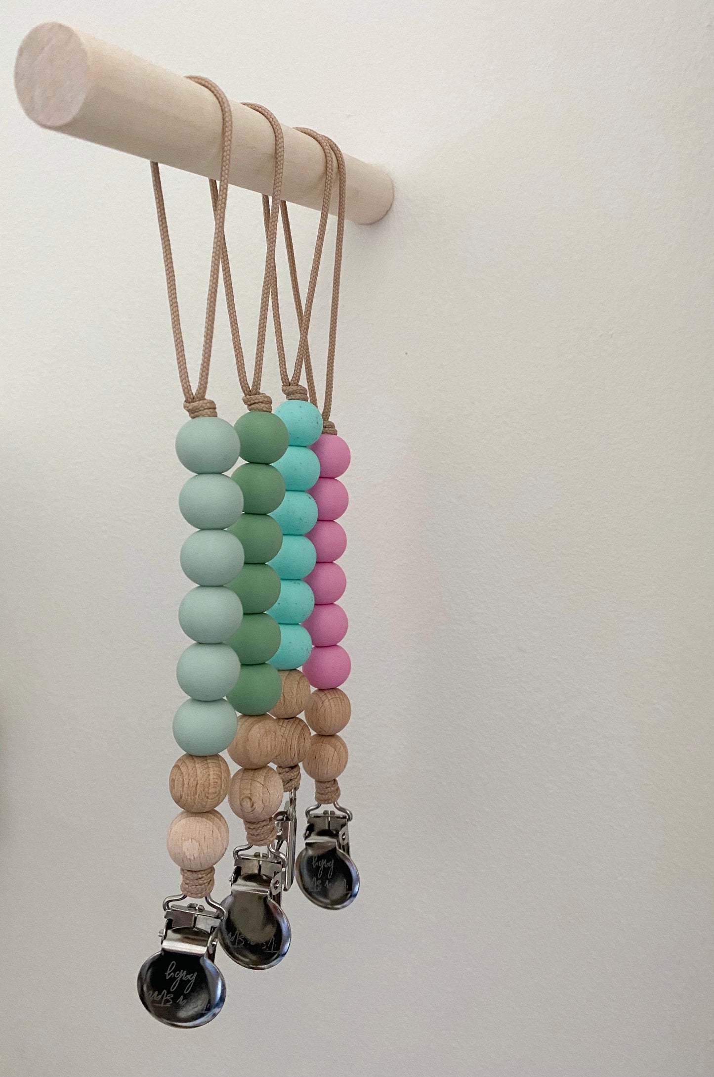 pink lady // pacifier clip