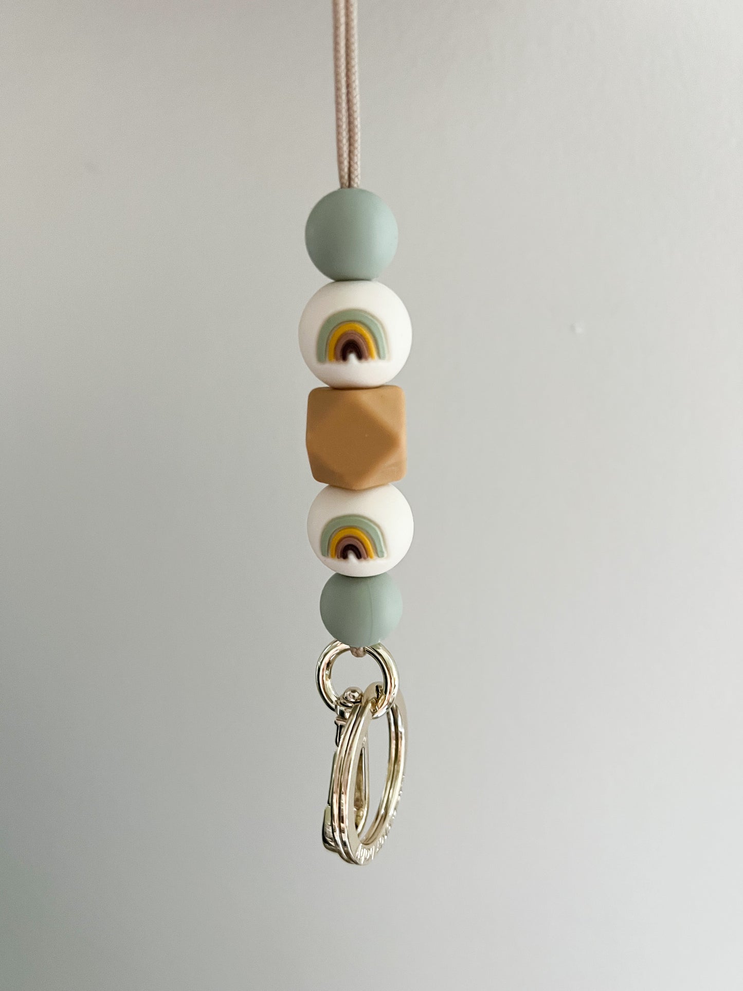 sage ombré and mustard lanyard