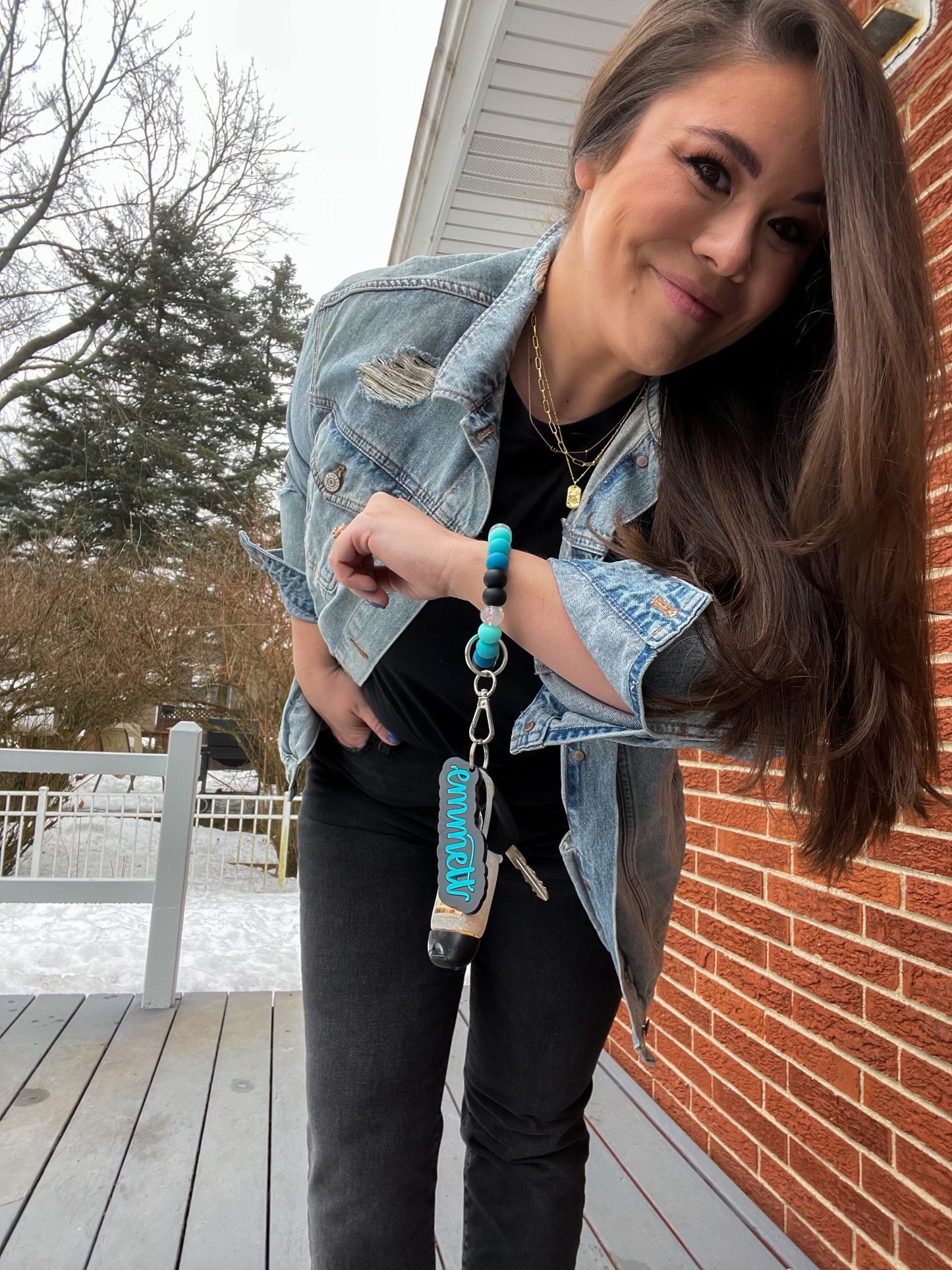 teacher golz // confetti ombré bracelet keychain