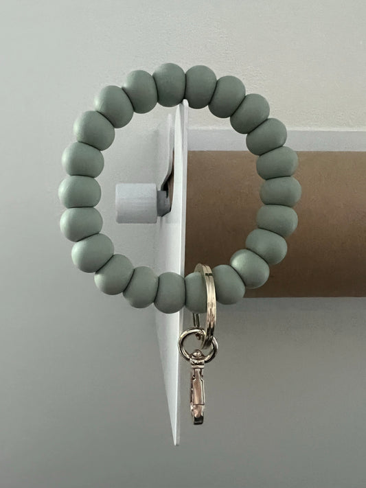 solid tone bracelet keychain in sage