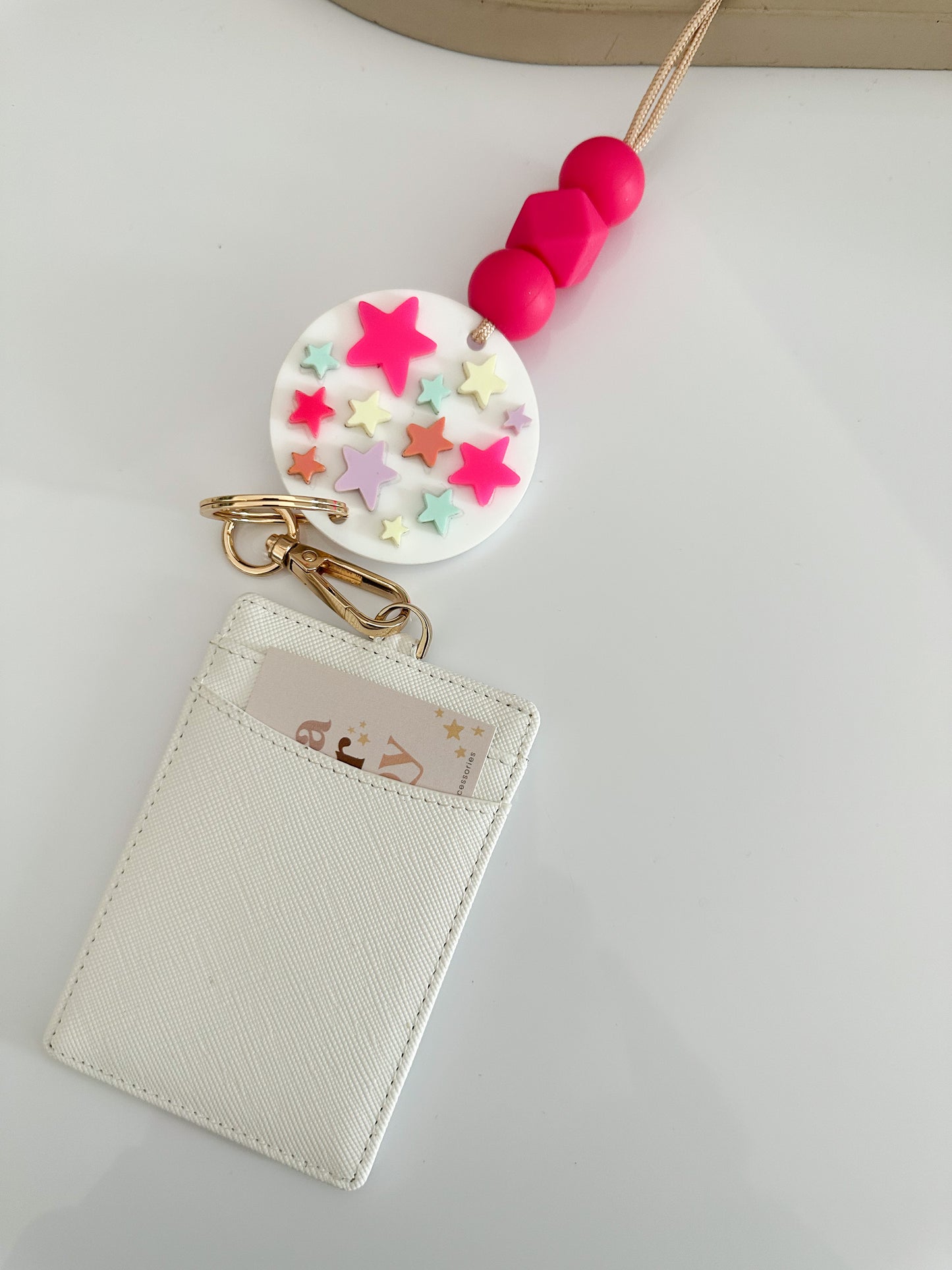 multi-color acrylic star lanyard