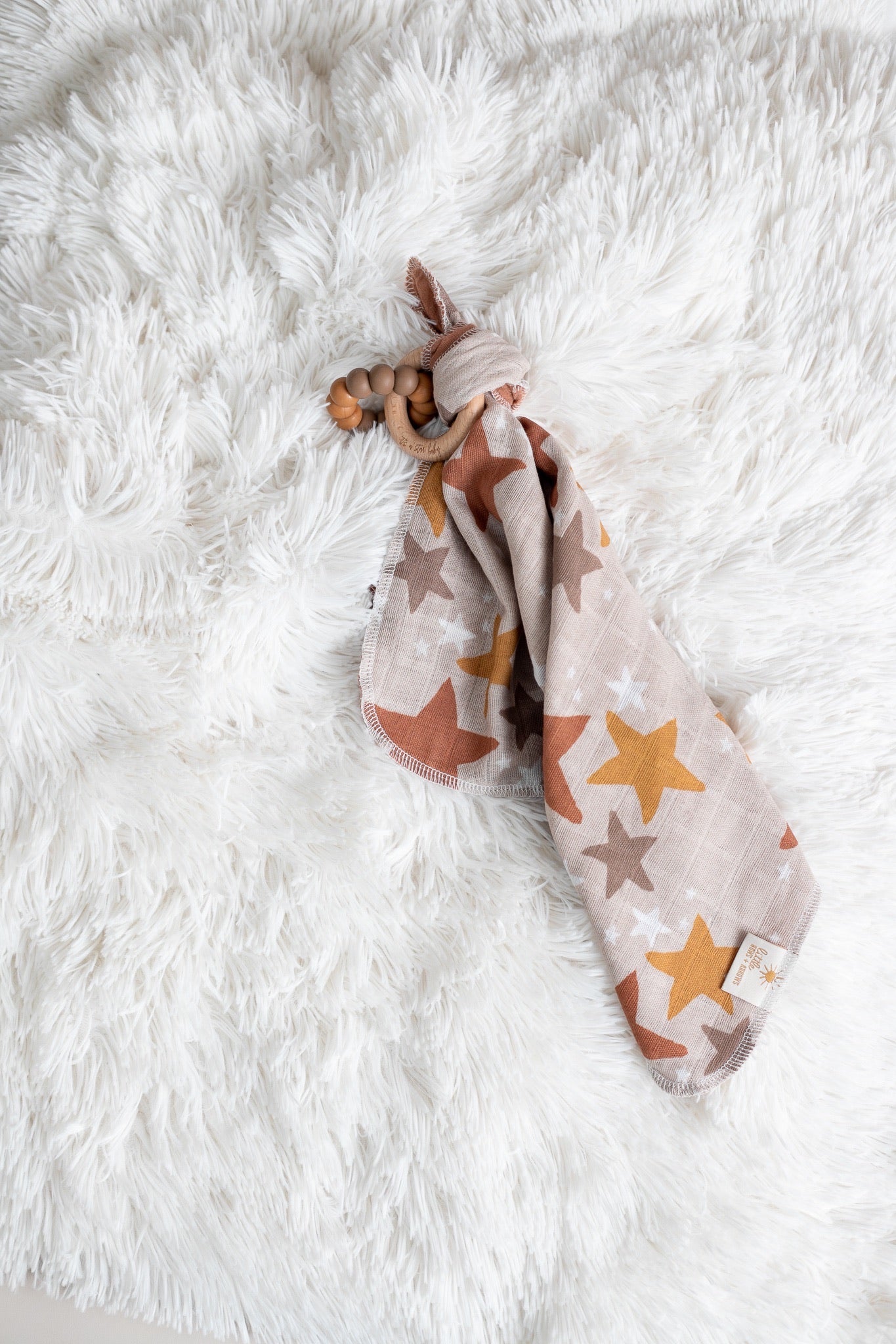 it’s a star baby x little bows + arrows teether lovie