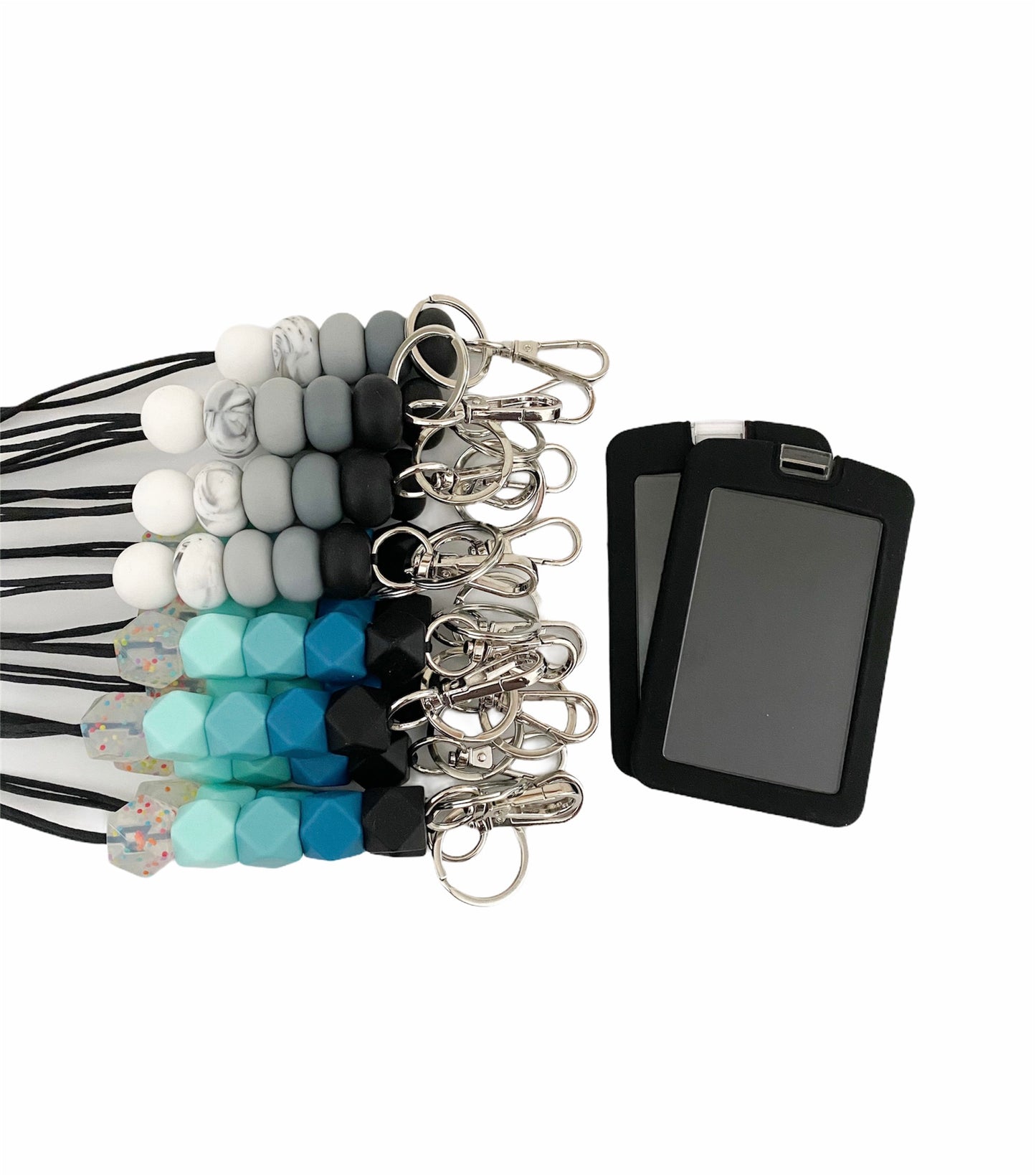 teacher golz // white to black ombré teacher lanyard