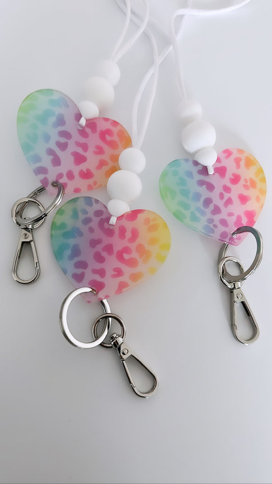 lisa frank inspired lanyard (heart shape)