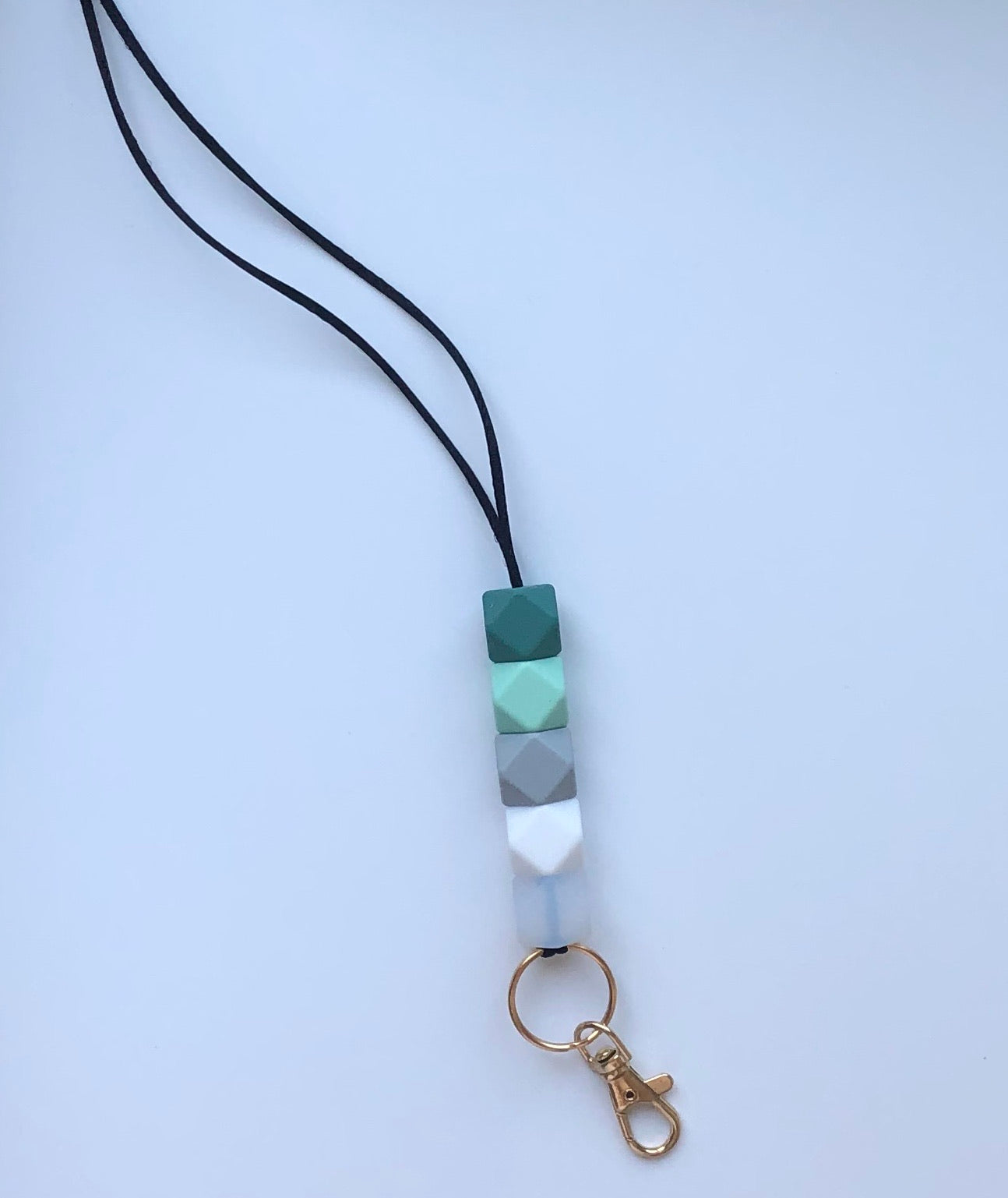 pine green + mint ombré teacher lanyard