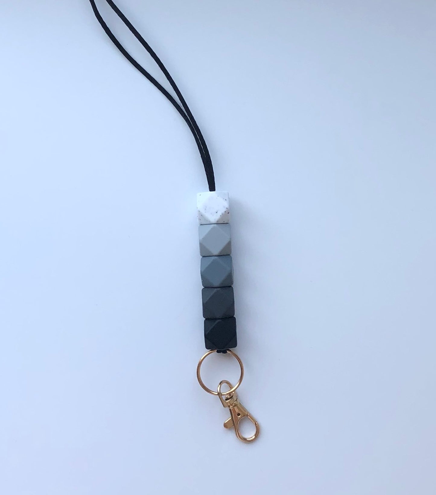 white to black ombré lanyard