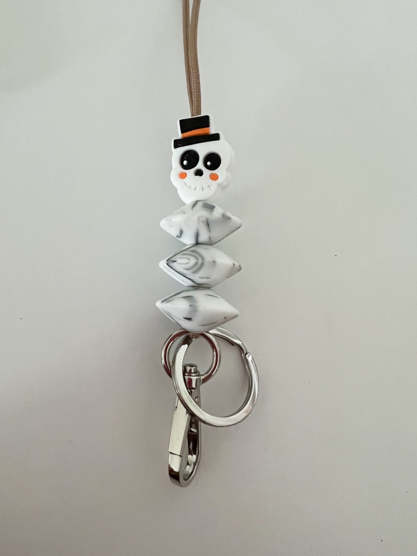 white skull head lanyard