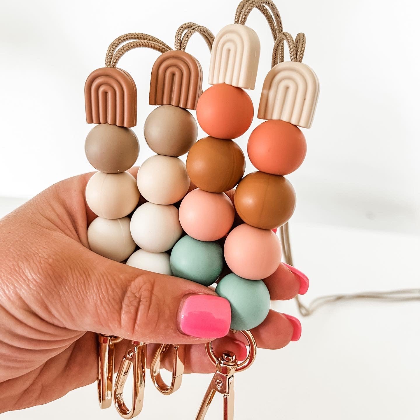 rainbow arch lanyard — neutral ombré