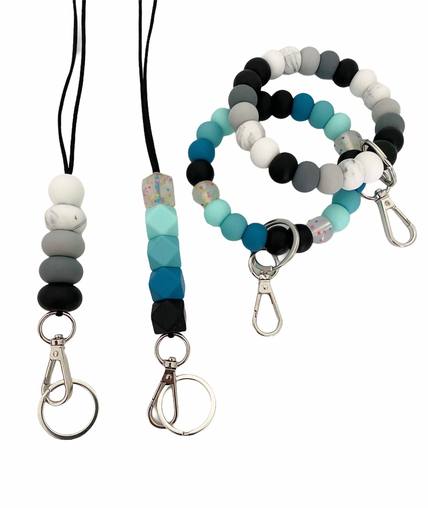 teacher golz // white to black ombré teacher lanyard