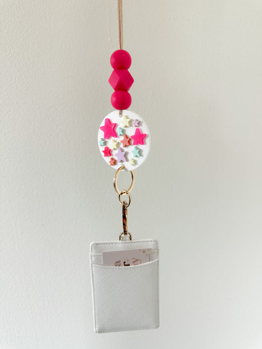 multi-color acrylic star lanyard