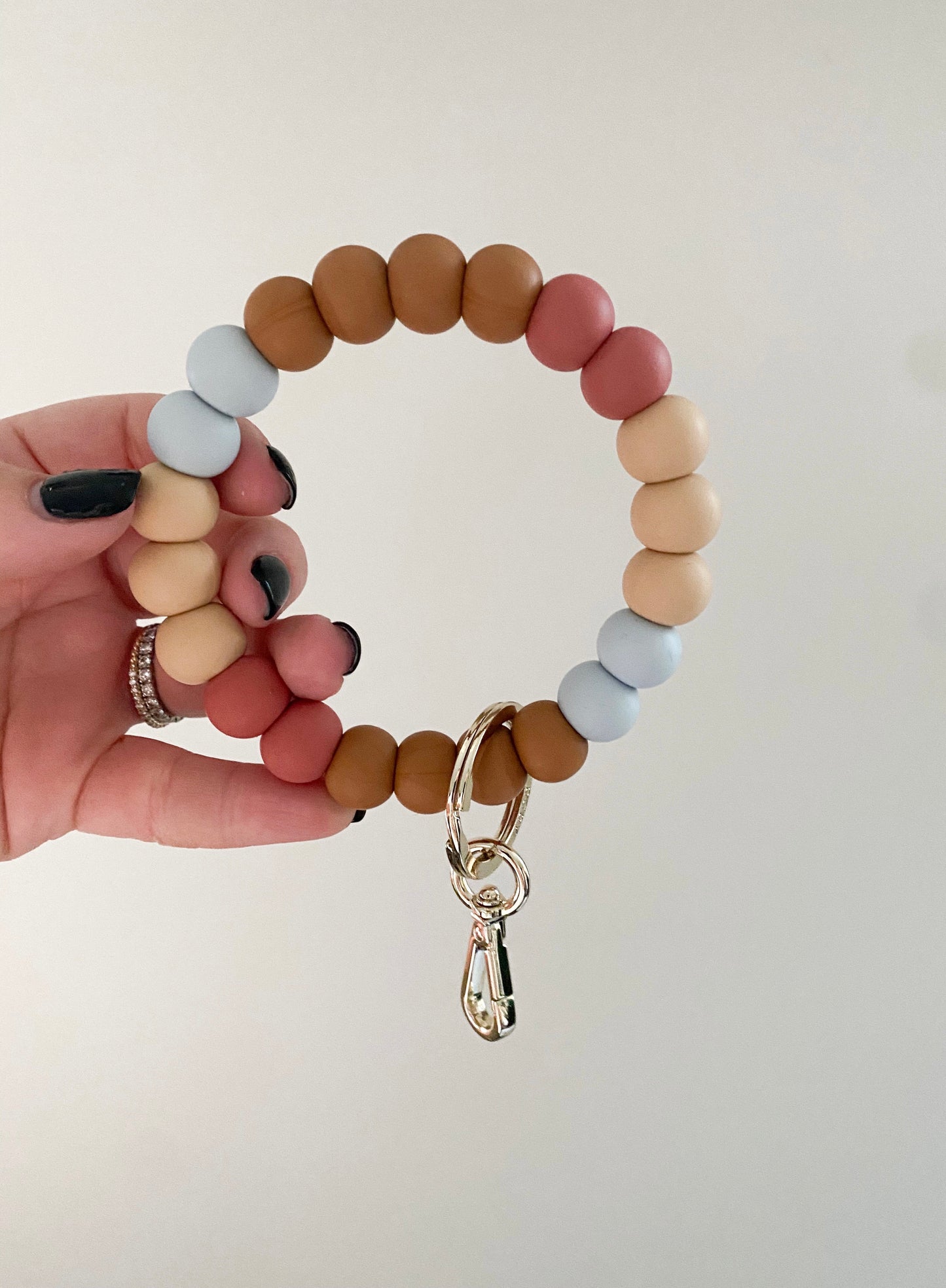 muted rainbow II bracelet keychain