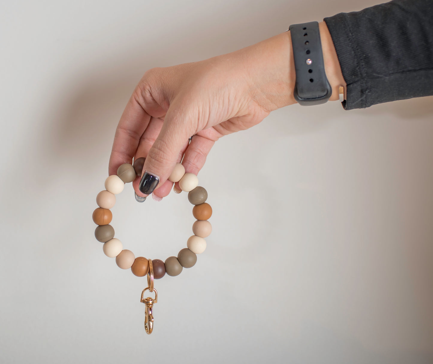 tie dye + clear bracelet keychain
