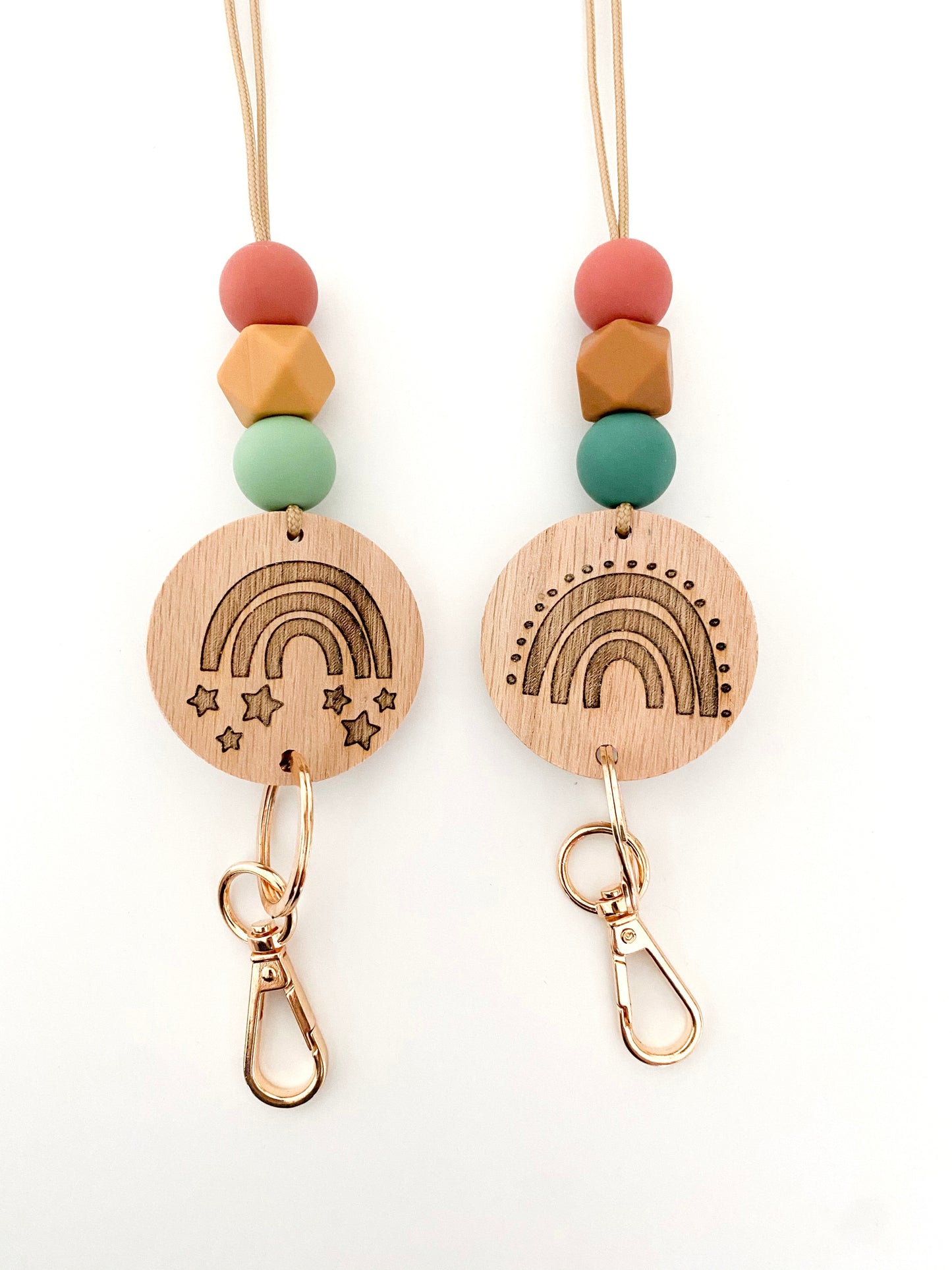 WOODEN RAINBOW teacher lanyard