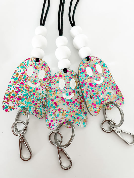 colorful ghosties lanyard