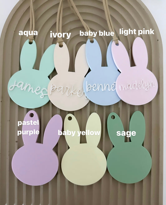acrylic personalized easter basket bunny tag