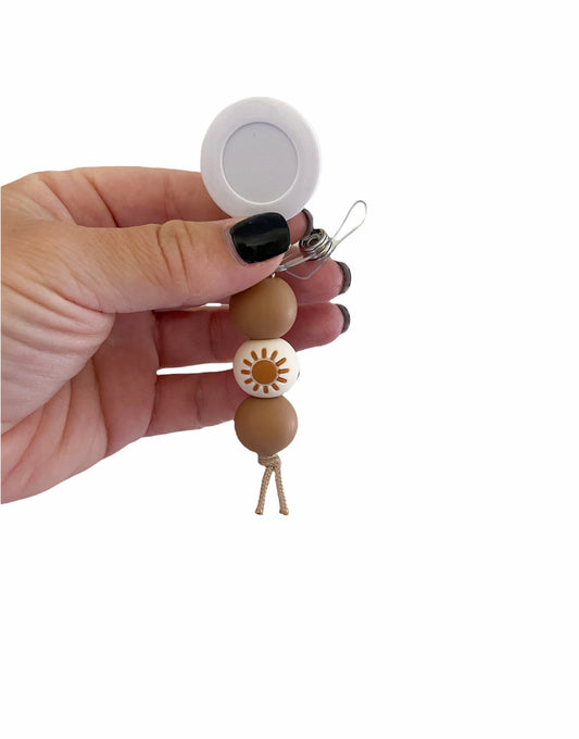 sunshine + camel retractable badge reel