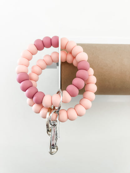pink and blush bracelet keychain