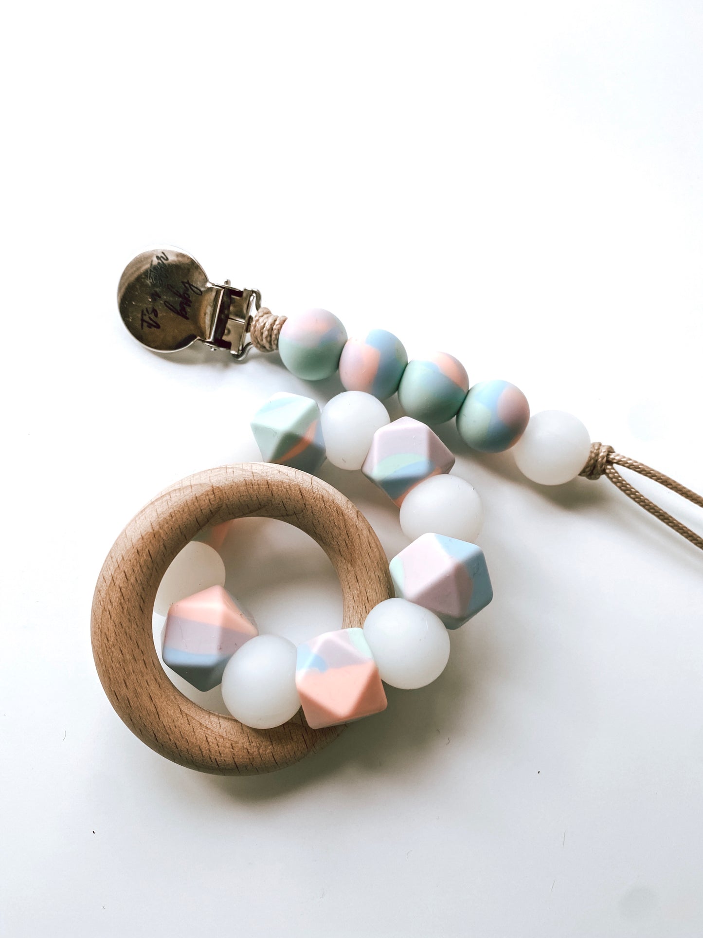 •NEW• tie dye pacifier clip + teether option