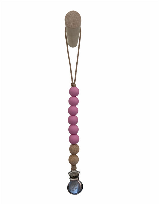 pink lady // pacifier clip