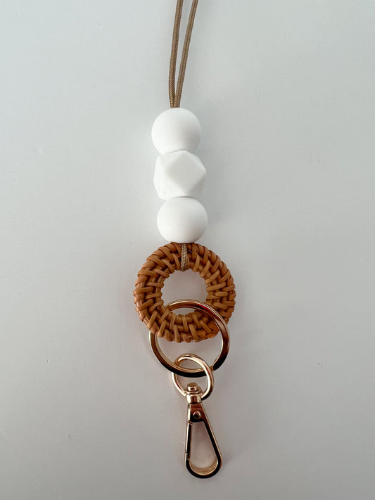 ready to ship lanyard / white rattan lanyard