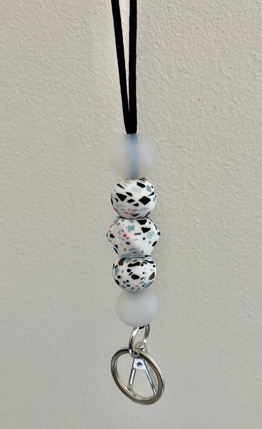 terrazzo + clear lanyard