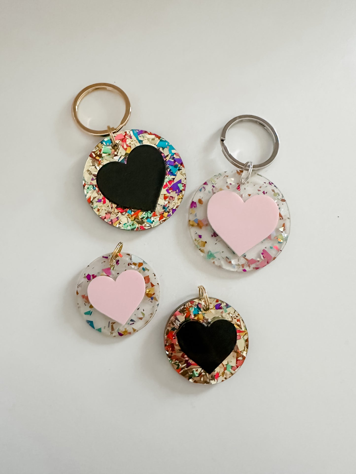 acrylic heart keychains and charms