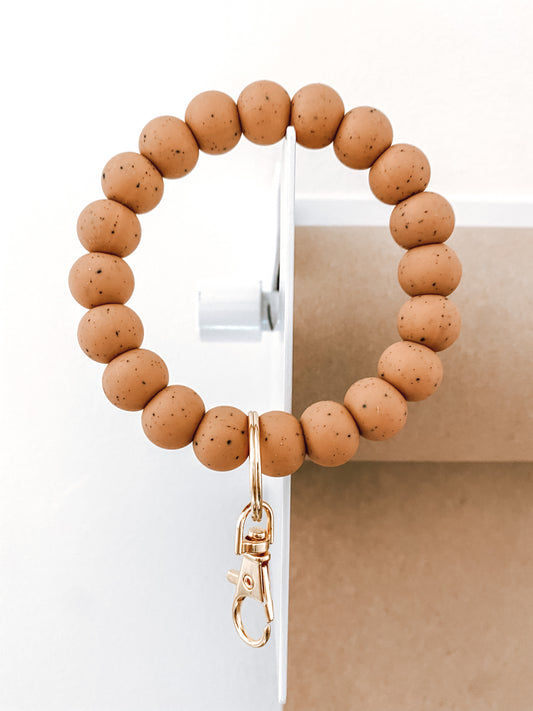 all speckled camel bracelet keychain