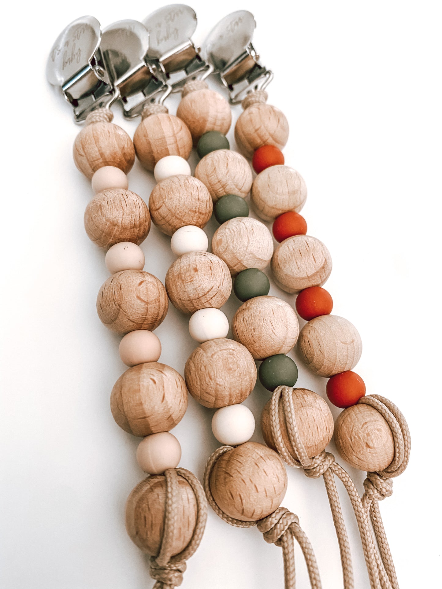 wooden + mini beaded // pacifier clip