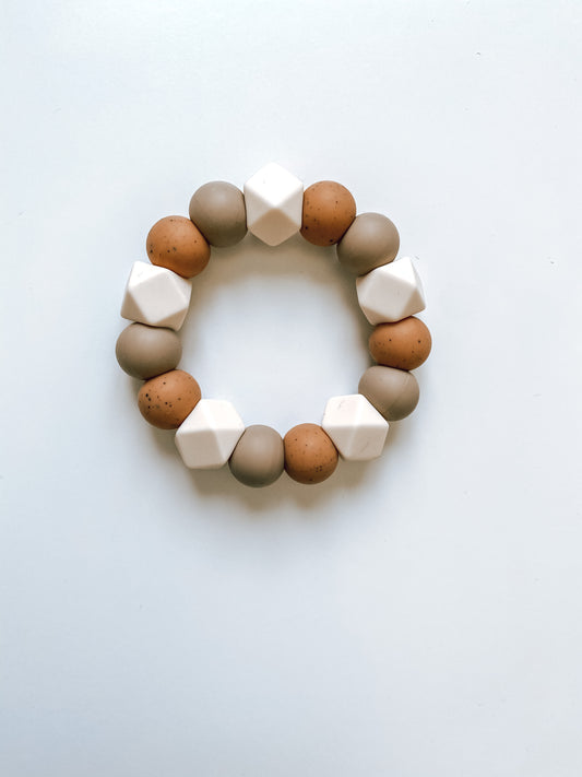 muted camel, mocha + ivory | teether