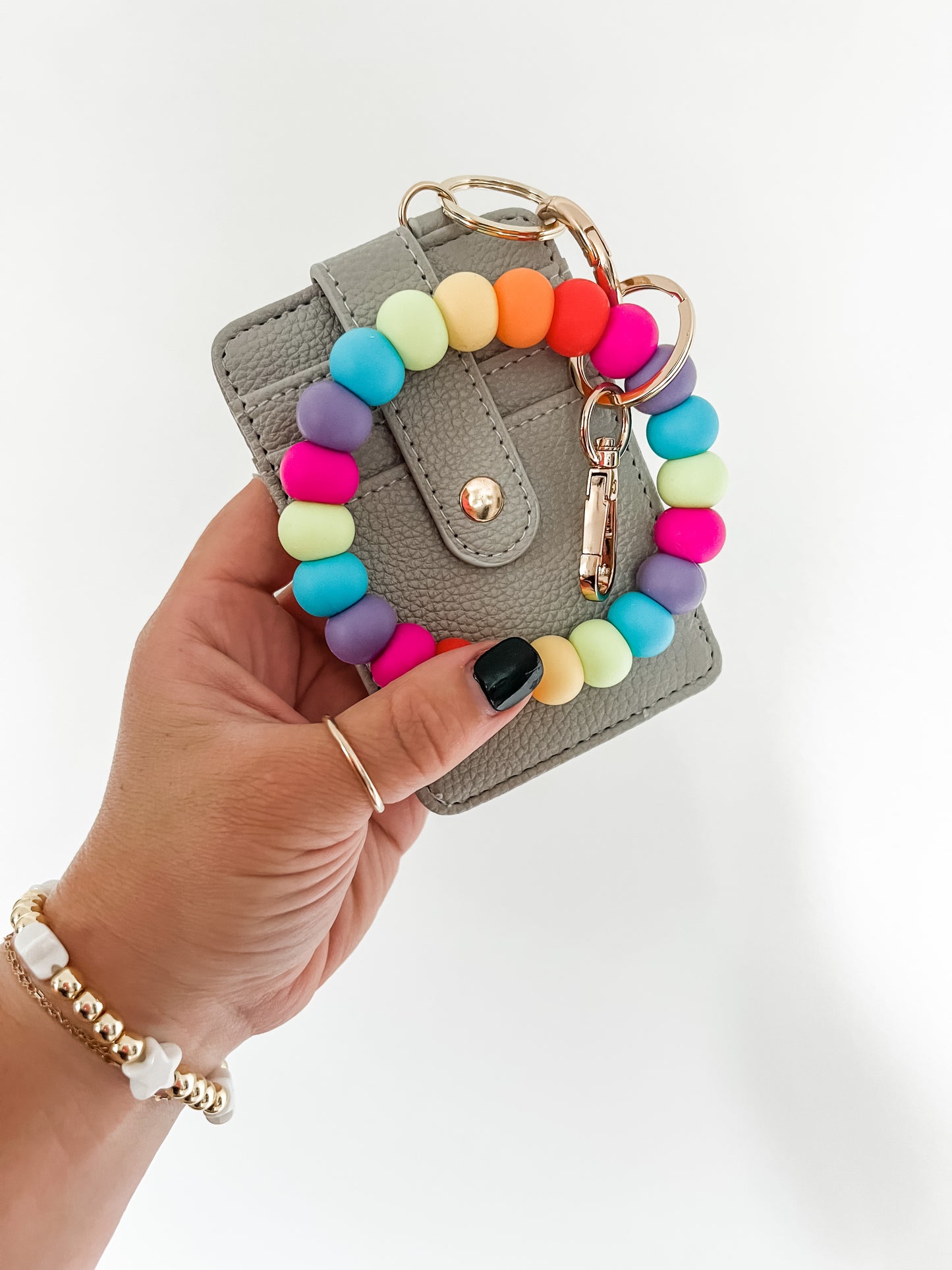 good life collection — bright multi-color bracelet keychain