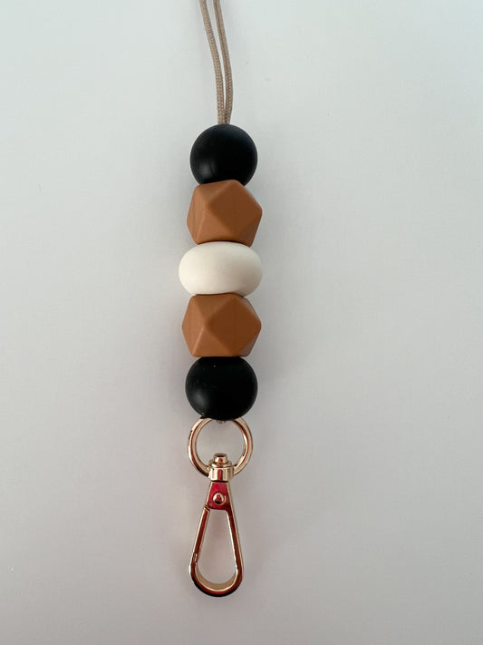ready to ship lanyard / black & hazelnut lanyard