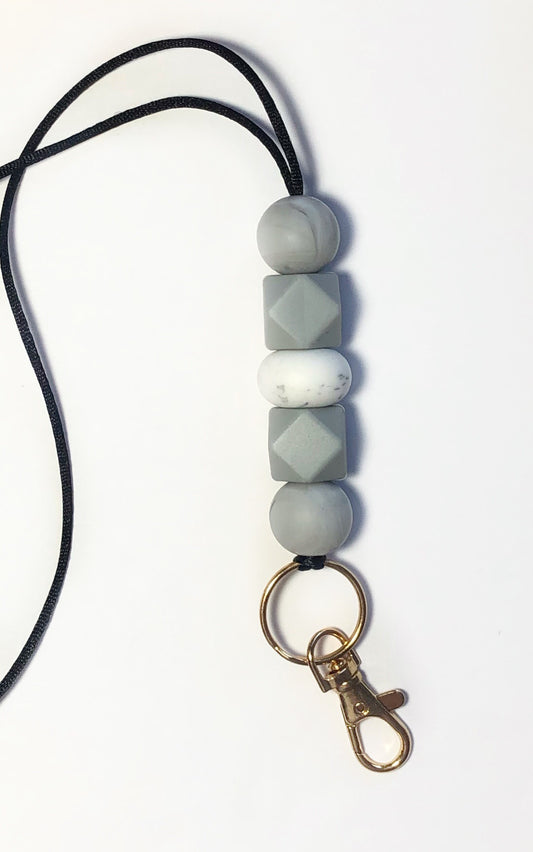 lanyard // marble grey + light grey