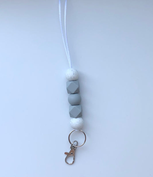 speckled white + grey // lanyard