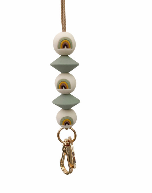 sage ombré rainbow lanyard