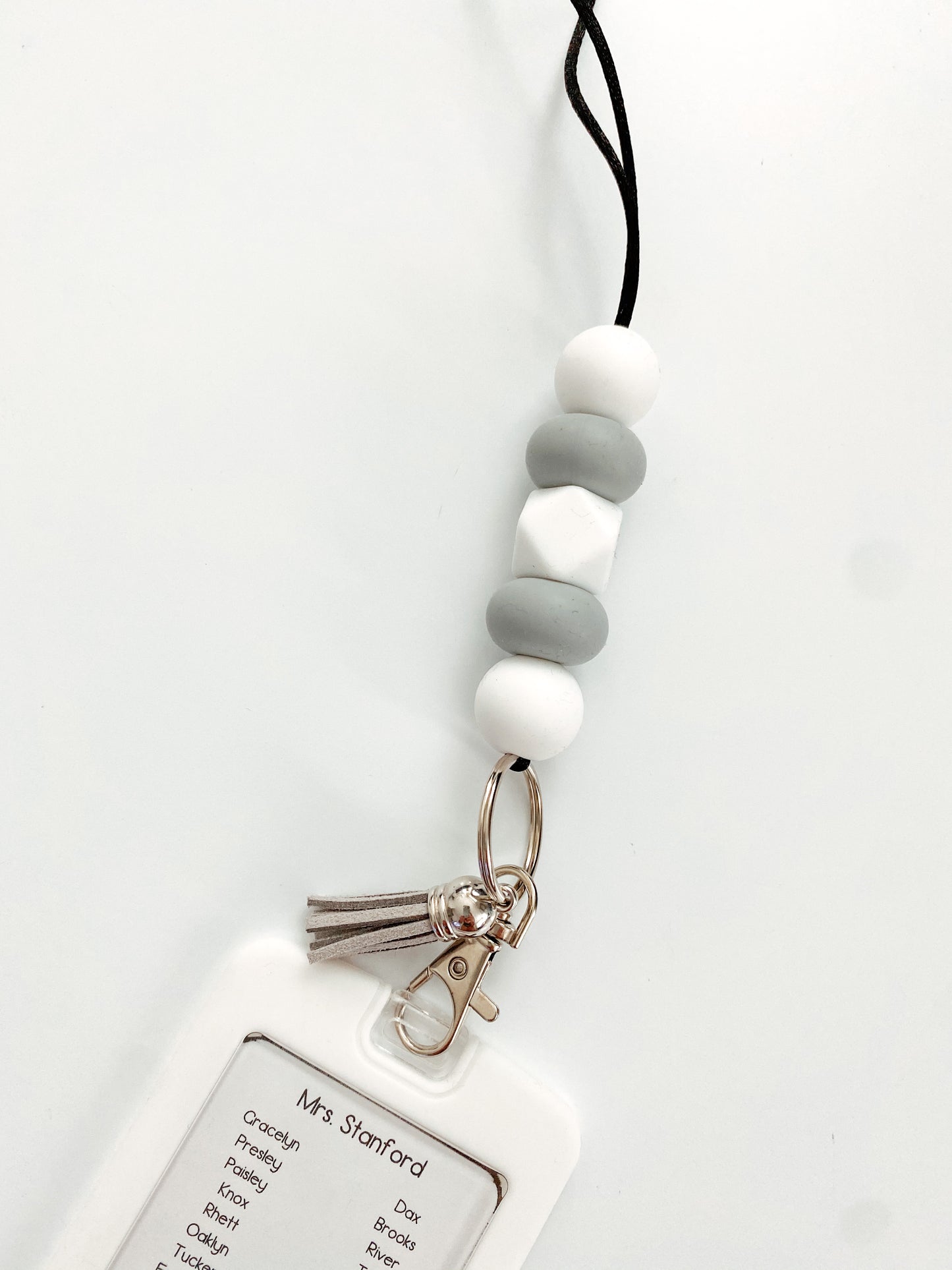 white + glacier grey lanyard