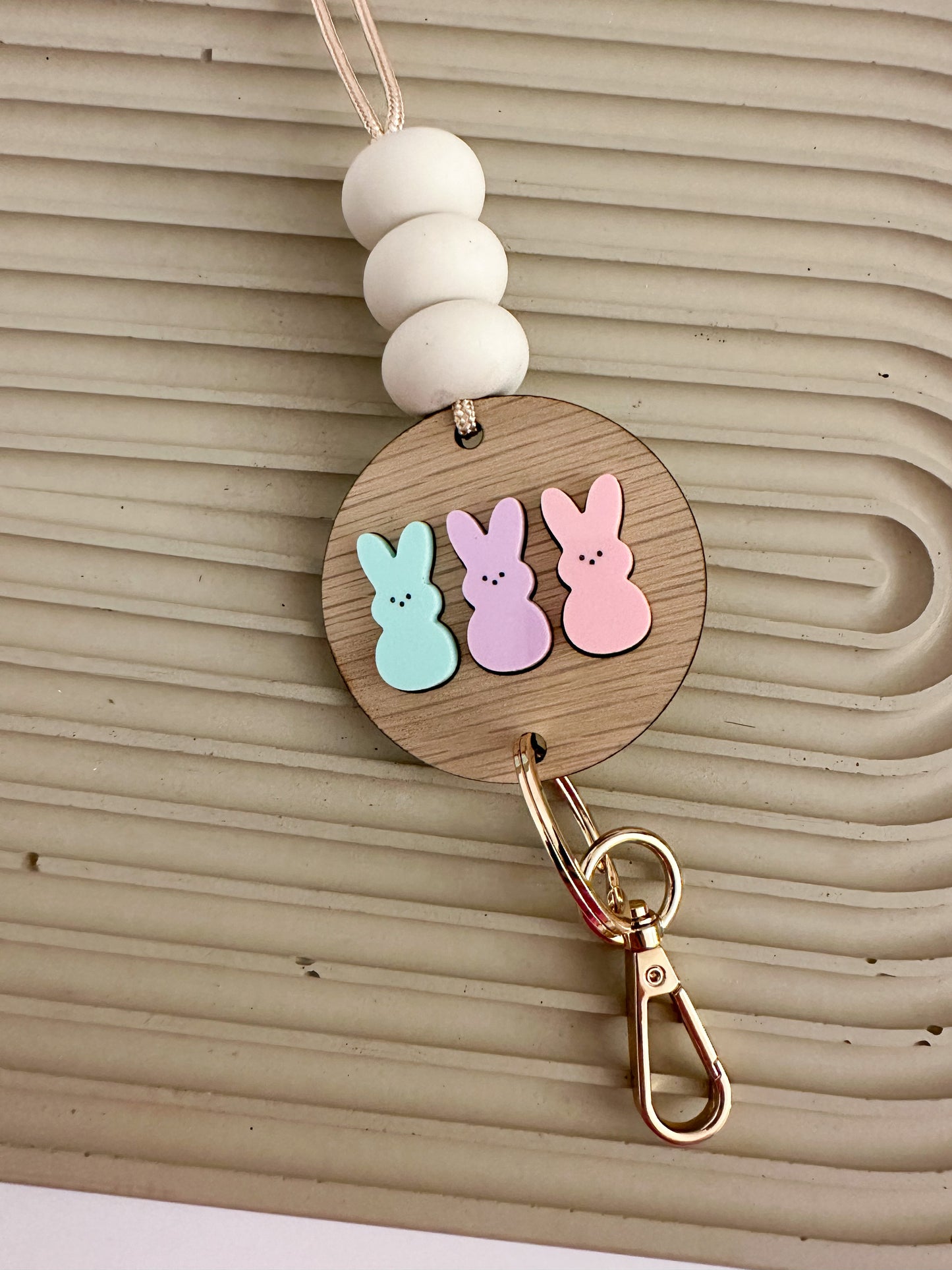 3 peep wooden lanyard / choose your color(s)