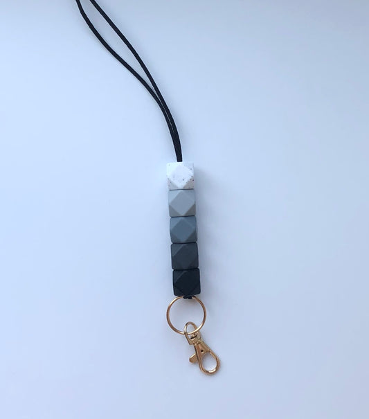 white to black ombré lanyard