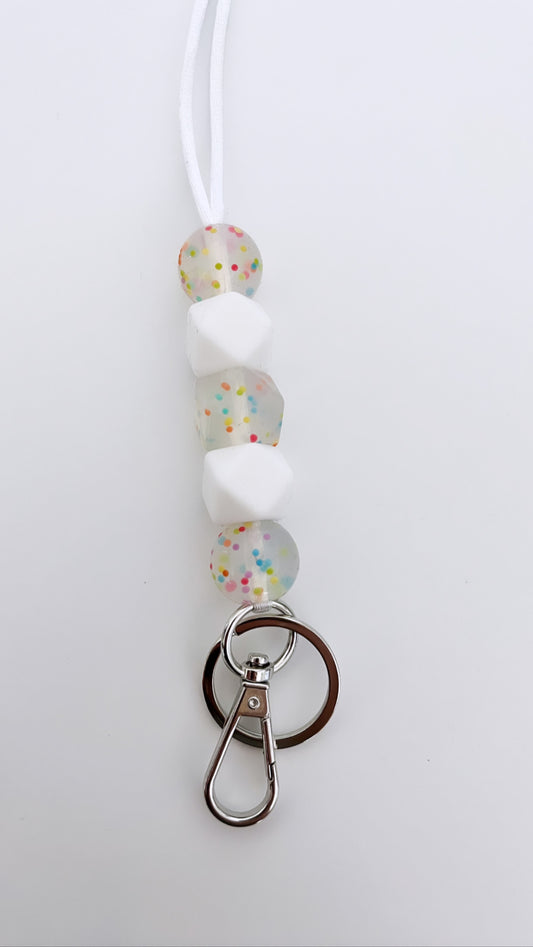 confetti + white lanyard