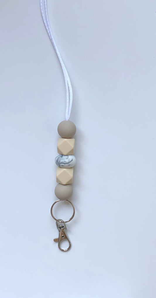 sandstone, beige + marble lanyard