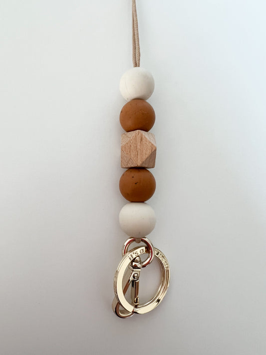 ready to ship lanyard / speckled hazelnut + ivory lanyard