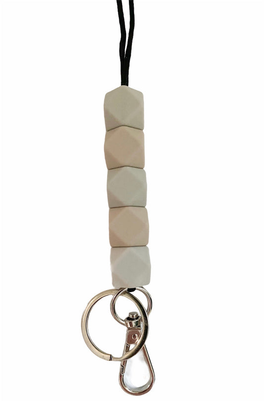 neutral sandstone + riverstone lanyard