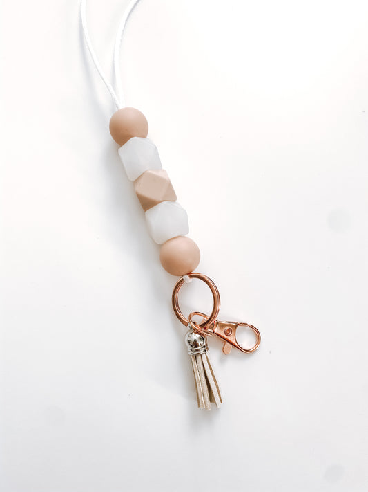 blush + clear lanyard (doesn't include tassel in photo)